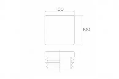 PSG 62.213.02 Zaślepka do profilu kw. 100x100 mm,  antracyt ral7016 (10)