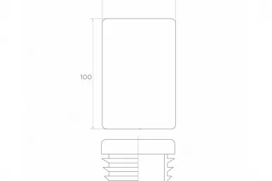 PSG 62.219 Zaślepka do profilu prostokąt. 100x25 mm (20)