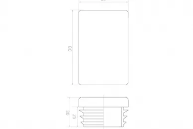 PSG 62.221 Zaślepka do profilu prostokąt. 15x25 mm (100)