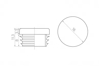 PSG 62.240 Zaślepka do rury fi 16 mm (250)