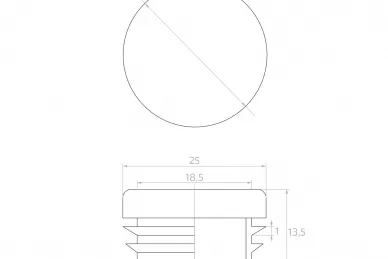PSG 62.243 Zaślepka do rury fi 25 mm (200)