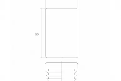 PSG 62.278 Zaślepka do profilu prostokąt. 50x25 mm (50)