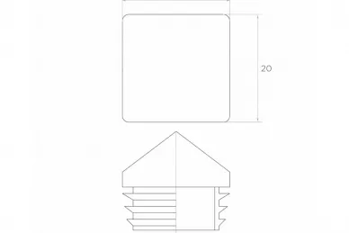 PSG 62.502 Zaślepka kopertowa do profilu kw.20x20mm (200)