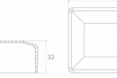 PSG 62.630 Zaślepka prostokątna zewnętrzna 60x40 - czarna (20)