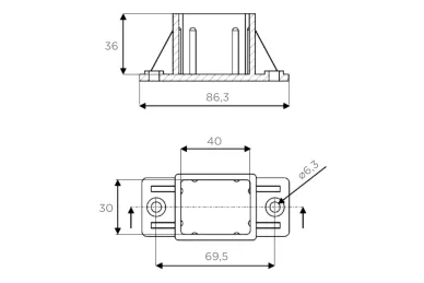 PSG 62.702 Łącznik przęseł 40X30
