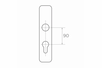 PSG 63.181.90.00 Escutcheon with handle and knob 90/H=240 L=30