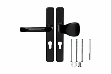 PSG 63.201.72.00 Escutcheon with handle and knob 72 H=247 L=32, black, rectangular cover