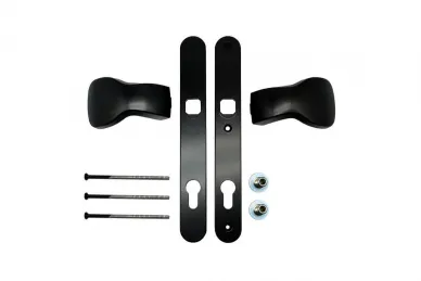 PSG 63.202.92.00 Escutcheon with knob 92 H=247 L=32, black, rectangular cover