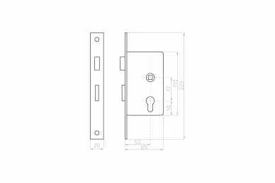 PSG 63.216 LATCH-AND-BOLT lock 72/50 H220/75