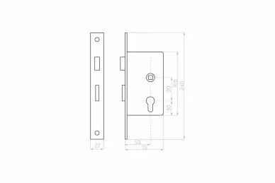 PSG 63.218 LATCH-AND-BOLT lock 90/50 H240