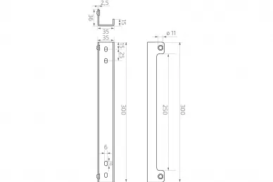 PSG 63.229.01.7016 Controscatto per cancello 300x36 antracite 7016