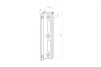 PSG 63.230.01.9005 Gate catch - galvanized 200X40 mm - semi-matte black 9005