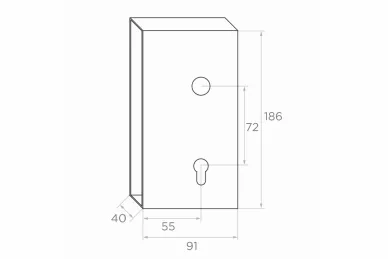 PSG 63.241 Obudowa do zamka bramowego zasuwkowego 63.240 L40 mm