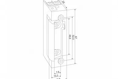 PSG 63.304 Elektrozaczep symetryczny wąski regulowany podstawowy 1410 12-24v ac/dc