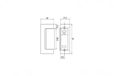 PSG 63.317 Gâche électrique symétrique 1710R 12-24 V CA/CC de base - étroite, réglable 20,5 mm