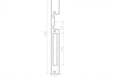 PSG 63.325 Blacha płaska, 250 x 21 mm - długa, stal nierdzewna, do serii 1400/1400rf 910 x