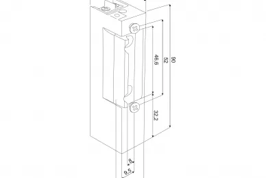 PSG 63.329.03 Gâche électrique asymétrique pour portillon, avec mémoire et verrouillage - réglable