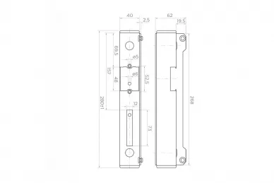 PSG 63.331.7016 Boîtier de gâche électrique 280 anthracite 7016