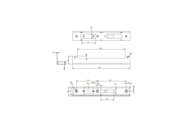 PSG 63.335.7016 Cassette pour gâche électrique sur poteau 40 h=300, l=45x17 - peinte par poudrage anthracite, ral 7016