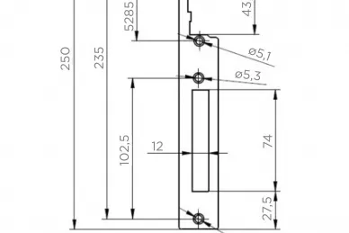 PSG 63.365 Blacha czołowa do kaset elektrozaczepu  ocynk