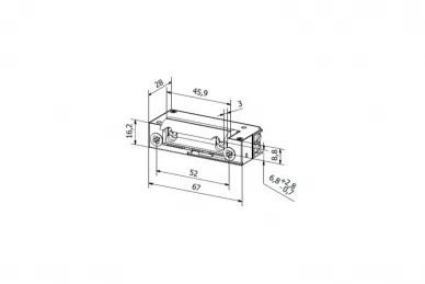 PSG 63.381 Gâche électrique symétrique étroite 12 V CA/CC standard