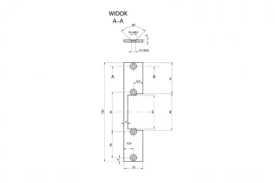 PSG 63.393 Blacha zaczepu płaska, uniwersalna 130x25 mm, ocynk