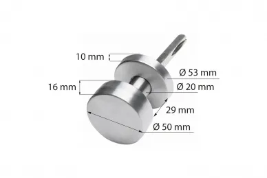 PSG 63.409 Pomello mobile piatto in acciaio inox