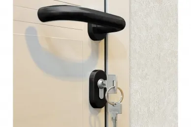 PSG 63.412 Poignée RIMINI noire arrondie avec plaque ronde