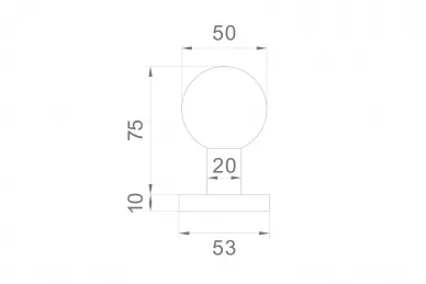 PSG 63.417 Bouton mobile rond avec plaque ronde, inoxydable