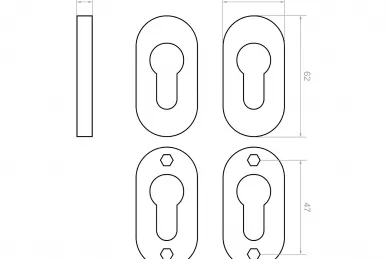 PSG 63.453 Plaque ovale en acier inoxydable
