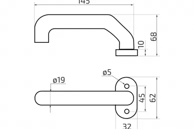 PSG 63.460 Edelstahl-Set Türgriff-Knauf-ovale Schilder