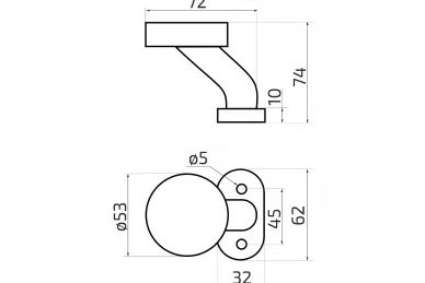 PSG 63.460 Kit en acier inoxydable poignée-bouton-plaques ovales