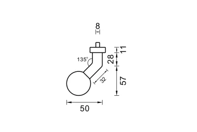 PSG 63.468 Handle-fixed knob set - stainless steel, long escutcheon