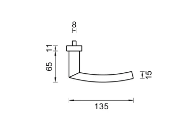 PSG 63.468 Handle-fixed knob set - stainless steel, long escutcheon