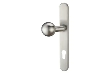 PSG 63.468 Handle-fixed knob set - stainless steel, long escutcheon