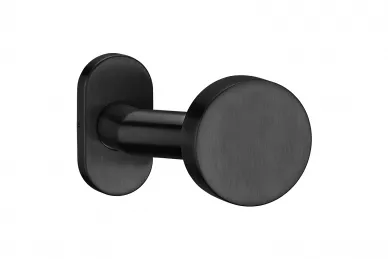 PSG 63.470 Pomello fisso in acciaio inox con placca ovale, nero