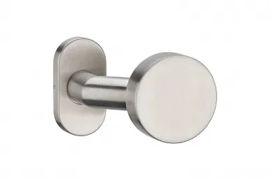 PSG 63.471 Pomello fisso in acciaio inox con placca ovale, argento
