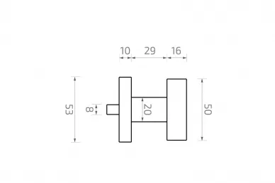 PSG 63.472 Bouton en acier inoxydable, fixe, plat avec plaque ronde, noir