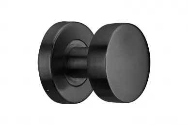 PSG 63.472 Pomello in acciaio inox, fisso, piatto con placca rotonda, nero