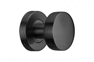 PSG 63.473 Bouton en acier inoxydable, mobile, plat avec plaque ronde noire