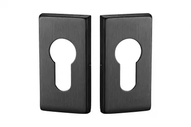 PSG 63.474 Plaque en acier inoxydable pour serrure de porte rectangulaire noire