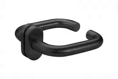 PSG 63.476 Poignée de porte LATINA en acier inoxydable avec plaque ovale noire