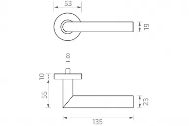 PSG 63.478 Maniglia per porte FOGGIA in acciaio inox con placca rotonda