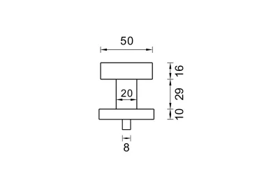 PSG 63.481 Fixed knob - movable knob set, stainless steel, with round escutcheons
