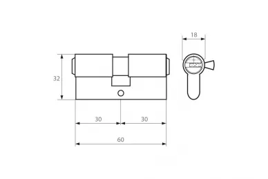 PSG 63.63030.MNSET2 Set of 2 psg 30/30 + 30/30 cylinders - satin nickel, blister
