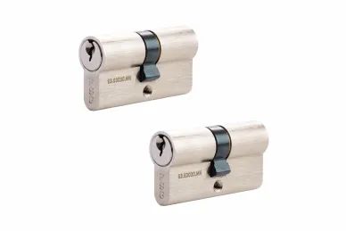 PSG 63.63030.MNSET2 Set of 2 psg 30/30 + 30/30 cylinders - satin nickel, blister
