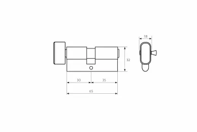 PSG 63.63035.MNG psg 30/35 cylinder - satin nickel, with knob