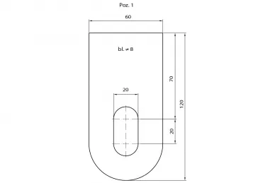 PSG 64.018 Łącznik L120 do zawiasu M18