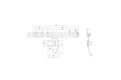 PSG 64.053 Narrow slide bolt 340 unpainted