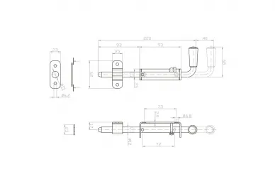 PSG 64.058 Bolt 220 - galvanized, 25mm base